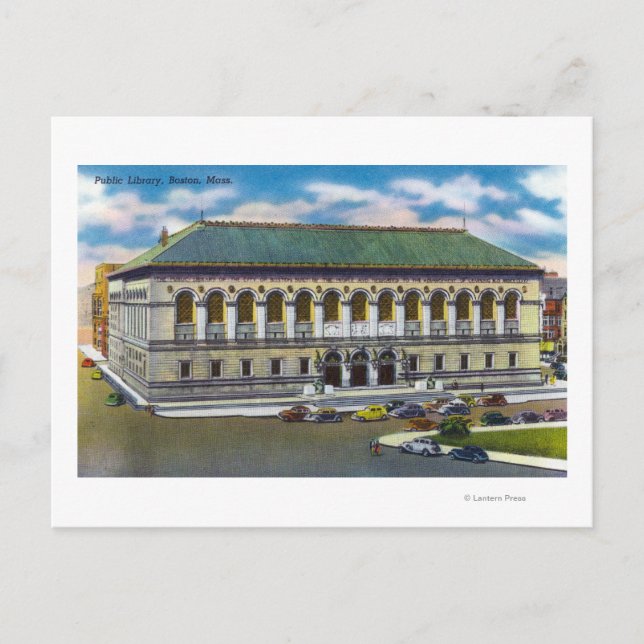 Cartão Postal Visão Exterior da Biblioteca Pública (Frente)