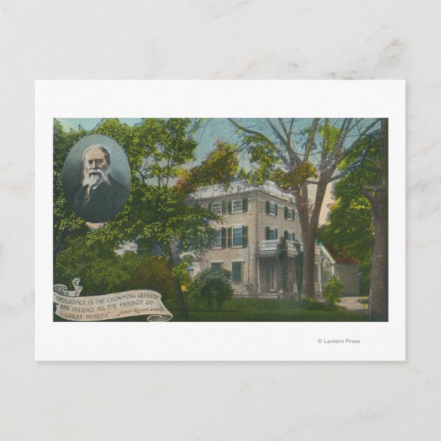 Cartão Postal Visão Exterior da Casa de James Russell Lowell (Frente)
