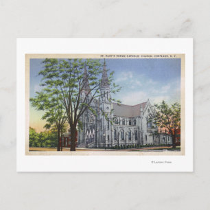 Cartão Postal Visão Exterior das Ruas. Igreja de Maria