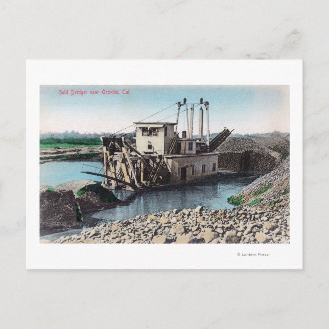 Cartão Postal Visão Exterior de um DredgerOroville Dourado, CA (Frente)