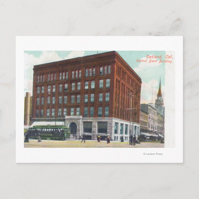 Cartão Postal Visão Exterior do Banco Central BldgOakland, CA (Frente)