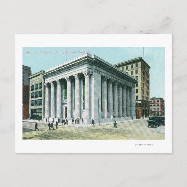Cartão Postal Visão Exterior do Banco da Califórnia (Frente)