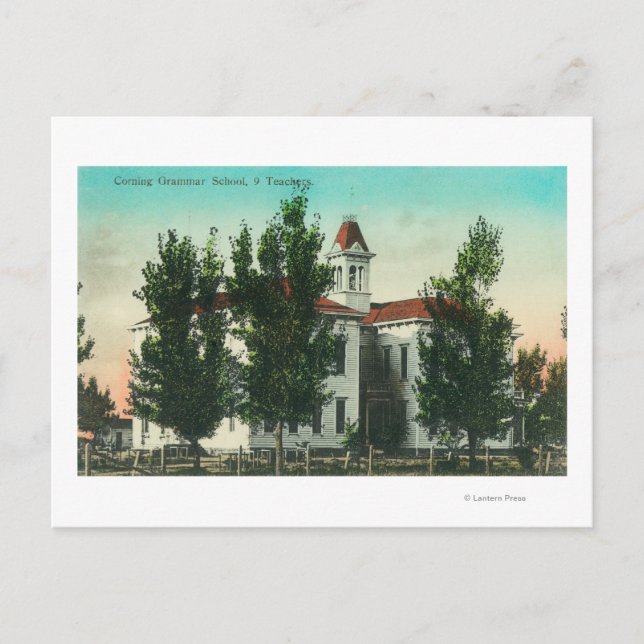 Cartão Postal Visão Exterior do Grammar SchoolCorning, CA (Frente)