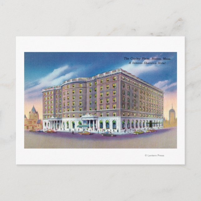 Cartão Postal Visão Exterior do Hotel Sheraton em Copley (Frente)