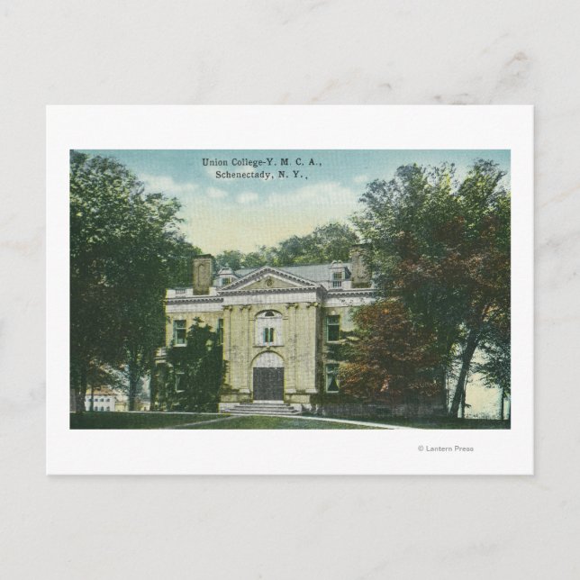 Cartão Postal Visão Exterior do Union College YMCA (Frente)
