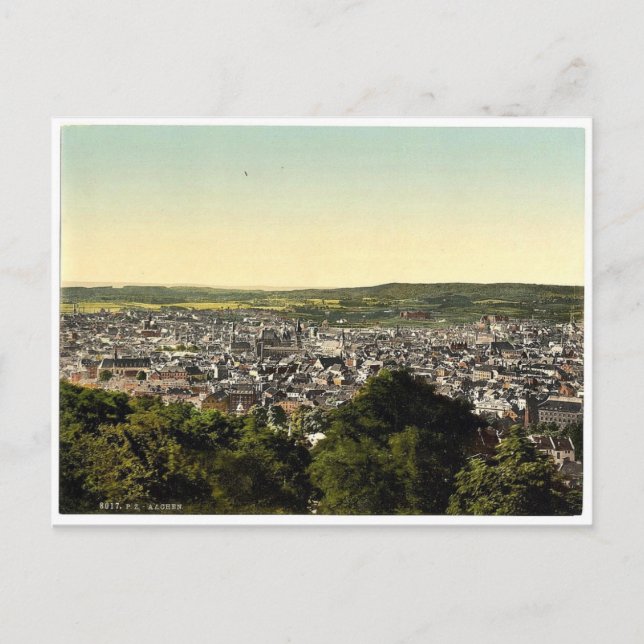 Cartão Postal Visão geral, Aachen, Reno, Alemanha clássico P (Frente)