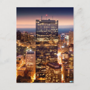 Cartão Postal Visão geral de Boston à noite