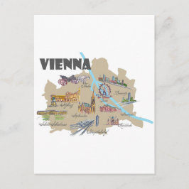 Cartão Postal Visão Geral do Mapa da Áustria em Viena