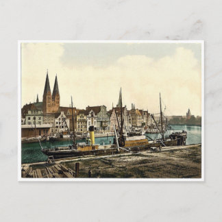 Cartão Postal Visão geral, Lubeck, Alemanha clássico Photochrom
