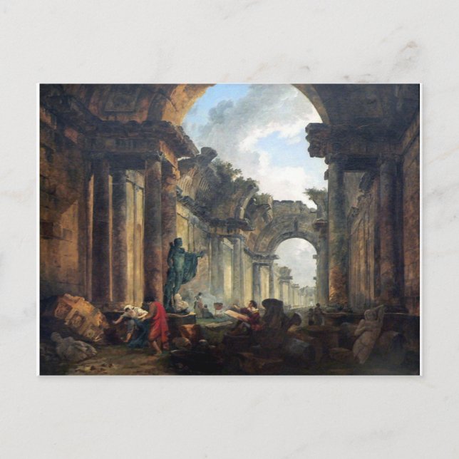 Cartão Postal Visão imaginária da Grande Galeria do Louvre (Frente)