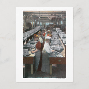 Cartão Postal Visão interior dos trabalhadores da indústria de c