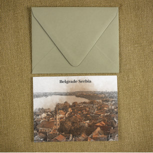 Cartão Postal Visão Panorama do Skyline da Sérvia Belgrado