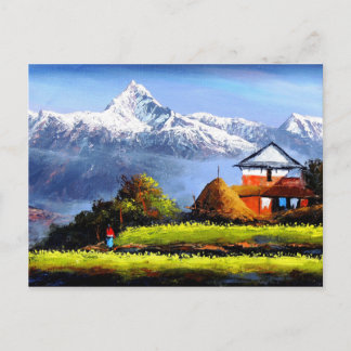 Cartão Postal Visão Panorâmica Da Bela Montanha Everest