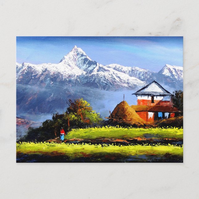 Cartão Postal Visão Panorâmica Da Bela Montanha Everest (Frente)