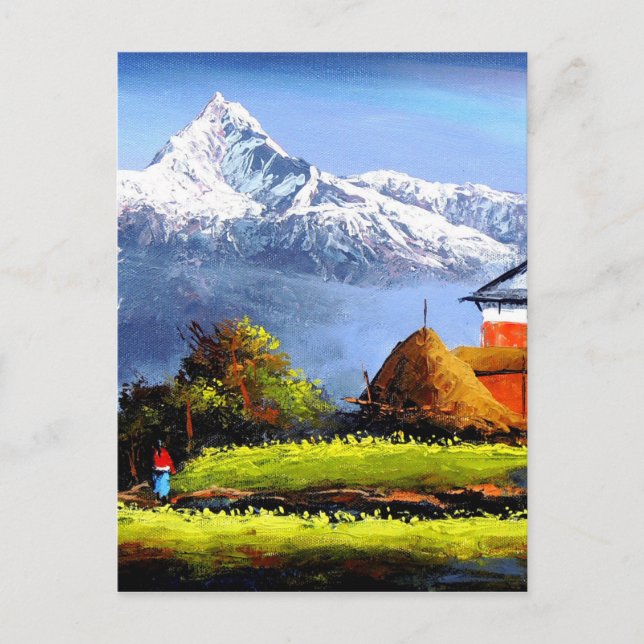 Cartão Postal Visão Panorâmica Da Bela Montanha Everest (Frente)