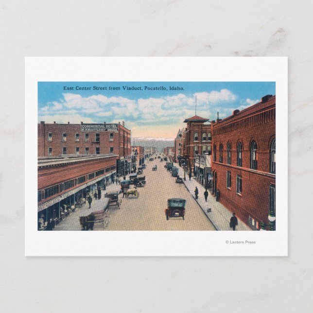 Cartão Postal Visão Viaduta da Rua East Center (Frente)