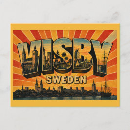 Cartão Postal Visby Suécia Cidade Hanseática Medieval