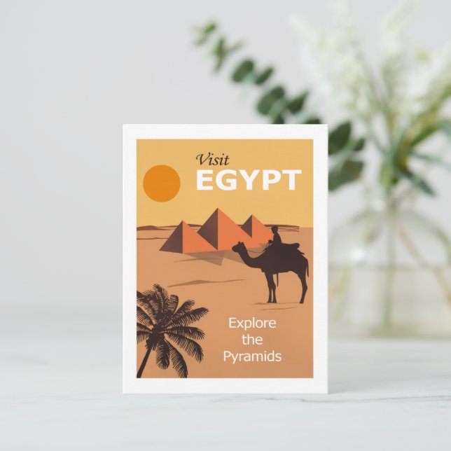 Cartão Postal Visit Egypt travel poster (Em pé/Frente)