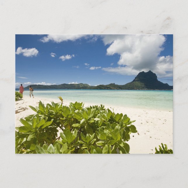 Cartão Postal Visita a pequena ilha de piquenique em lagoa em Bo (Frente)