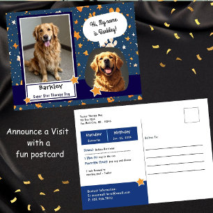 Cartão Postal Visita de Cão Terapia Super Estrela