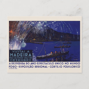 Cartão Postal Visitai a Madeira Portugal Vintage Poster 1939