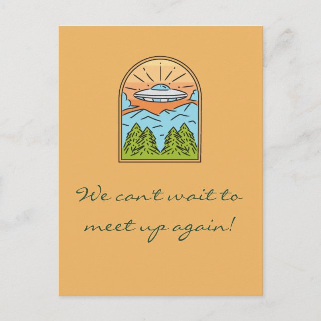 Cartão Postal Visitantes de Espaço de OVNI do espaçador se encon (Frente)