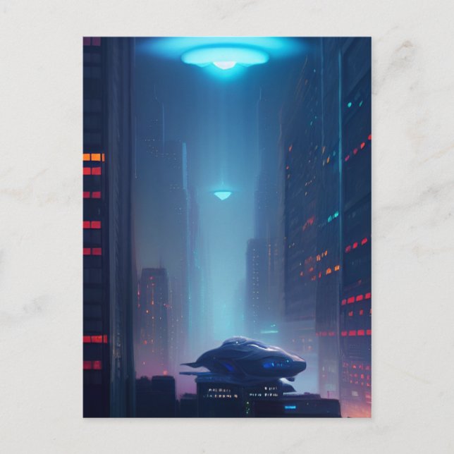 Cartão Postal Visitantes do espaço exterior (Frente)