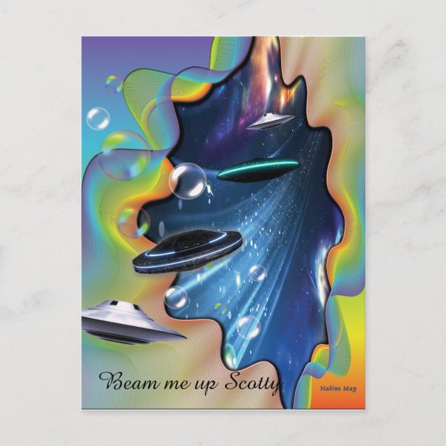 Cartão Postal Visitantes espaciais (Frente)