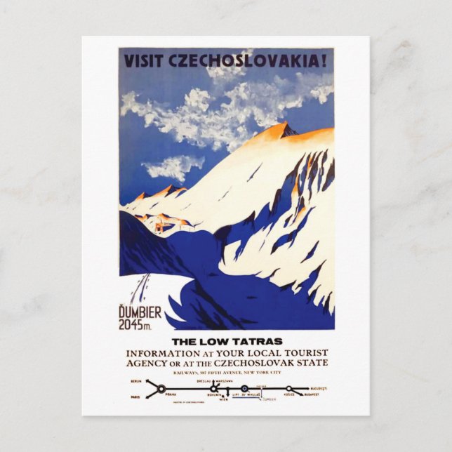 Cartão Postal Visitar a Checoslováquia (Frente)