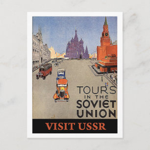 Cartão Postal Visitas na União Soviética, visita URSS, vintage