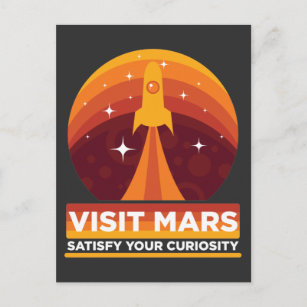 Cartão Postal Visite a astronomia espacial Mars Satisfaça sua cu