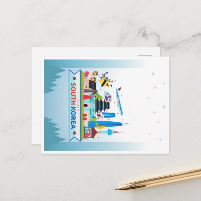 Cartão Postal Visite a Coreia do Sul (Frente/Verso In Situ)