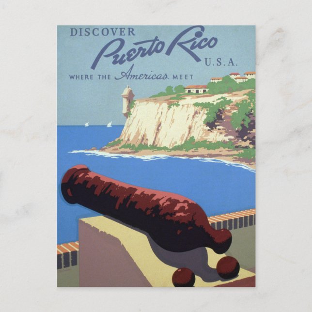 Cartão Postal Visite a Fortaleza El Morro, Porto Rico, San Juan  (Frente)