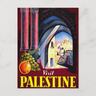 Cartão Postal Visite a Palestina Santa Viagens vintage Arte