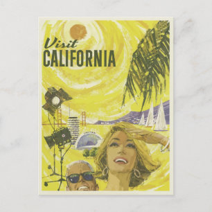 Cartão Postal Visite a Viagens vintage da Califórnia
