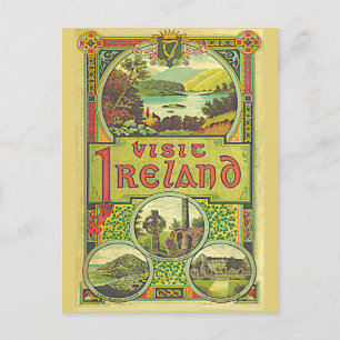 Cartão Postal Visite a viagens vintage única da Irlanda