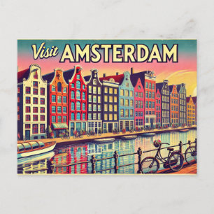 Cartão Postal Visite Amsterdã