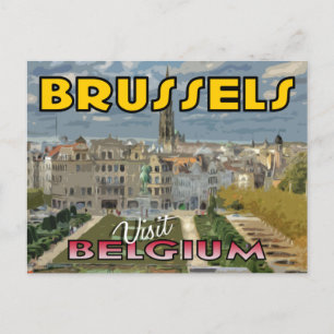 Cartão Postal Visite Bruxelas, Bélgica