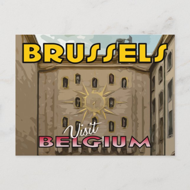 Cartão Postal Visite Bruxelas, Bélgica (Frente)