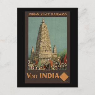Cartão Postal Visite India Budh Gaya