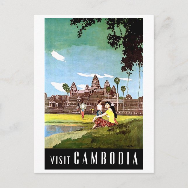 Cartão Postal Visite o Camboja (Frente)