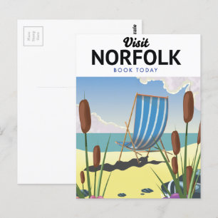 Cartão Postal Visite o cartaz de viagem Norfolk Book hoje