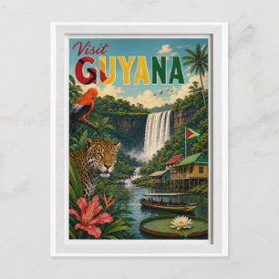 Cartão Postal Visite o Guia de Viagens Vintage da Guiana