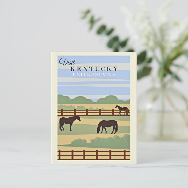 Cartão Postal Visite o poster de viagens de Kentucky, (Em pé/Frente)