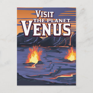 Cartão Postal Visite o poster de viagens Planeta Vênus