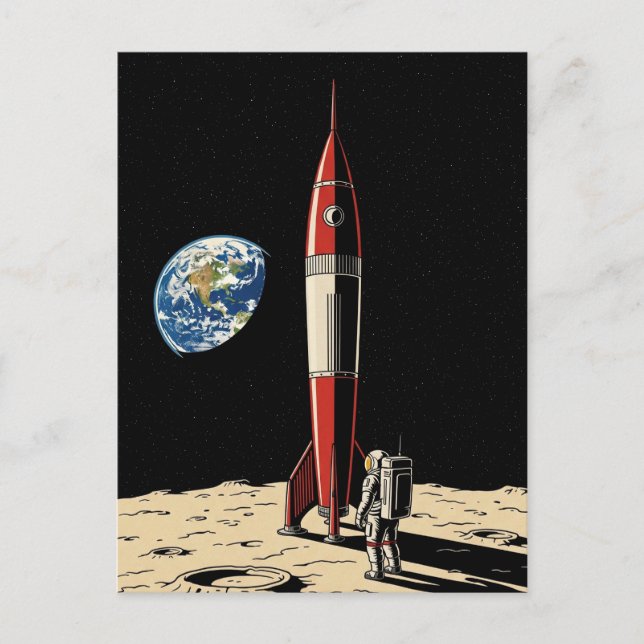 Cartão Postal Visite o Viagem da Lua (Frente)