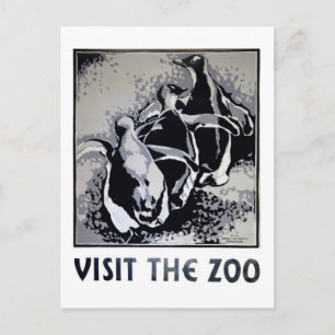 Cartão Postal Visite o Zoo - Poster WPA -