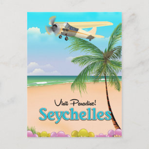 Cartão Postal Visite Paraíso! Poster de viagens das Seychelles