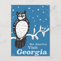 Visite pôster de coruja vintage da Geórgia EUA