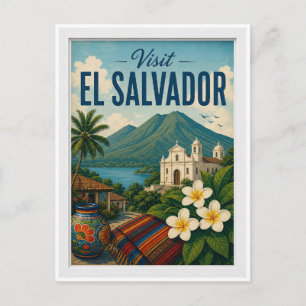 Cartão Postal Visite Viagens Antigas El Salvador
